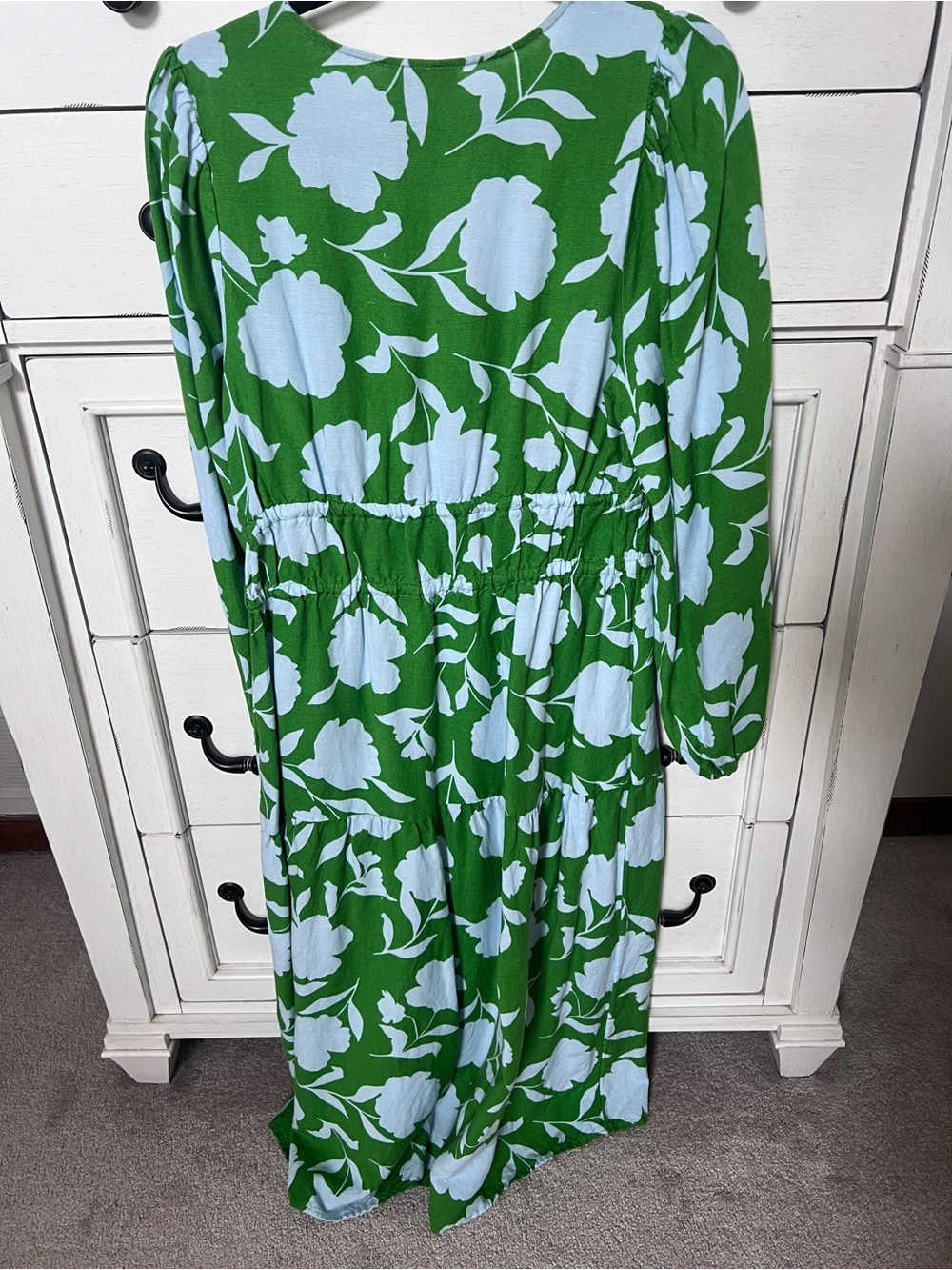 kate spade Green and Light Blue Floral Midi Dress - Picture 4 of 7